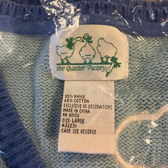 NWT Quacker Factory Angel Cardigan Blue Embroidered Angel Cardigan Size Large - Picture 4 of 14